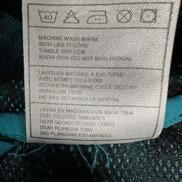 Vintage 90s Nike Womens Size Medium Teal Hooded 1/4 Zip Windbreaker Jacket Coat - Picture 11 of 11